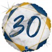 Цифра "30" Мрамор Синий - Заказать воздушные шары с доставкой по Екатеринбургу "ШарыДляВас"
