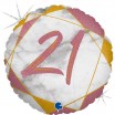 Цифра "21" Мрамор Розовое золото - Заказать воздушные шары с доставкой по Екатеринбургу "ШарыДляВас"