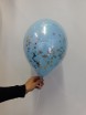 Шар в шаре с конфетти! голубой + серебро - Заказать воздушные шары с доставкой по Екатеринбургу "ШарыДляВас"
