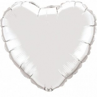 Фольгированное сердце - серебро - Заказать воздушные шары с доставкой по Екатеринбургу "ШарыДляВас"
