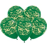Камуфляж, Темно-Зеленый Пастель, 5 ст. - Заказать воздушные шары с доставкой по Екатеринбургу "ШарыДляВас"