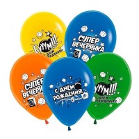 С днем рождения, Комиксы, Ассорти Пастель 2 ст. - Заказать воздушные шары с доставкой по Екатеринбургу "ШарыДляВас"