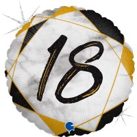 Цифра "18" Мрамор Чёрный - Заказать воздушные шары с доставкой по Екатеринбургу "ШарыДляВас"