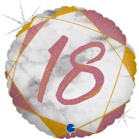 Цифра "18" Мрамор Розовое золото - Заказать воздушные шары с доставкой по Екатеринбургу "ШарыДляВас"