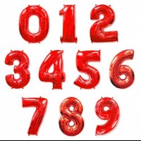 Цифры фольгированные, красные - Заказать воздушные шары с доставкой по Екатеринбургу "ШарыДляВас"