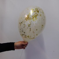 Шар в шаре с конфетти! жёлтый + золото - Заказать воздушные шары с доставкой по Екатеринбургу "ШарыДляВас"