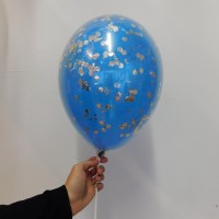 Шар в шаре с конфетти! синий + серебро - Заказать воздушные шары с доставкой по Екатеринбургу "ШарыДляВас"